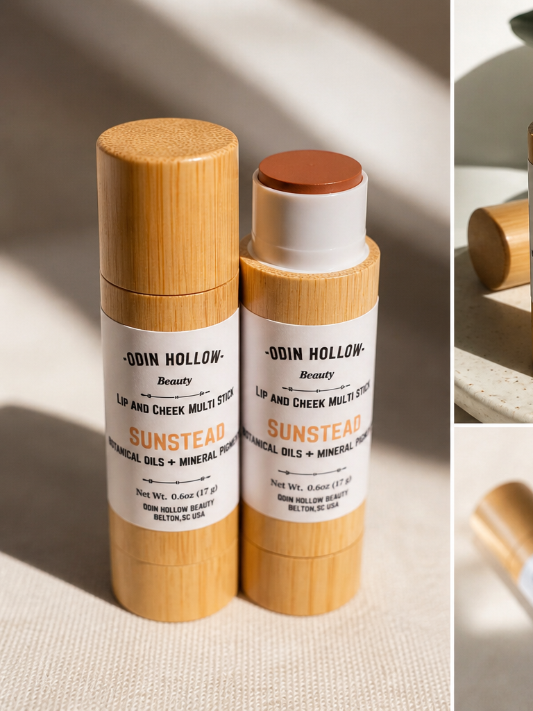 Natural Cream Makeup Trio | Multi Stick + Bronzer + Highlighter Set