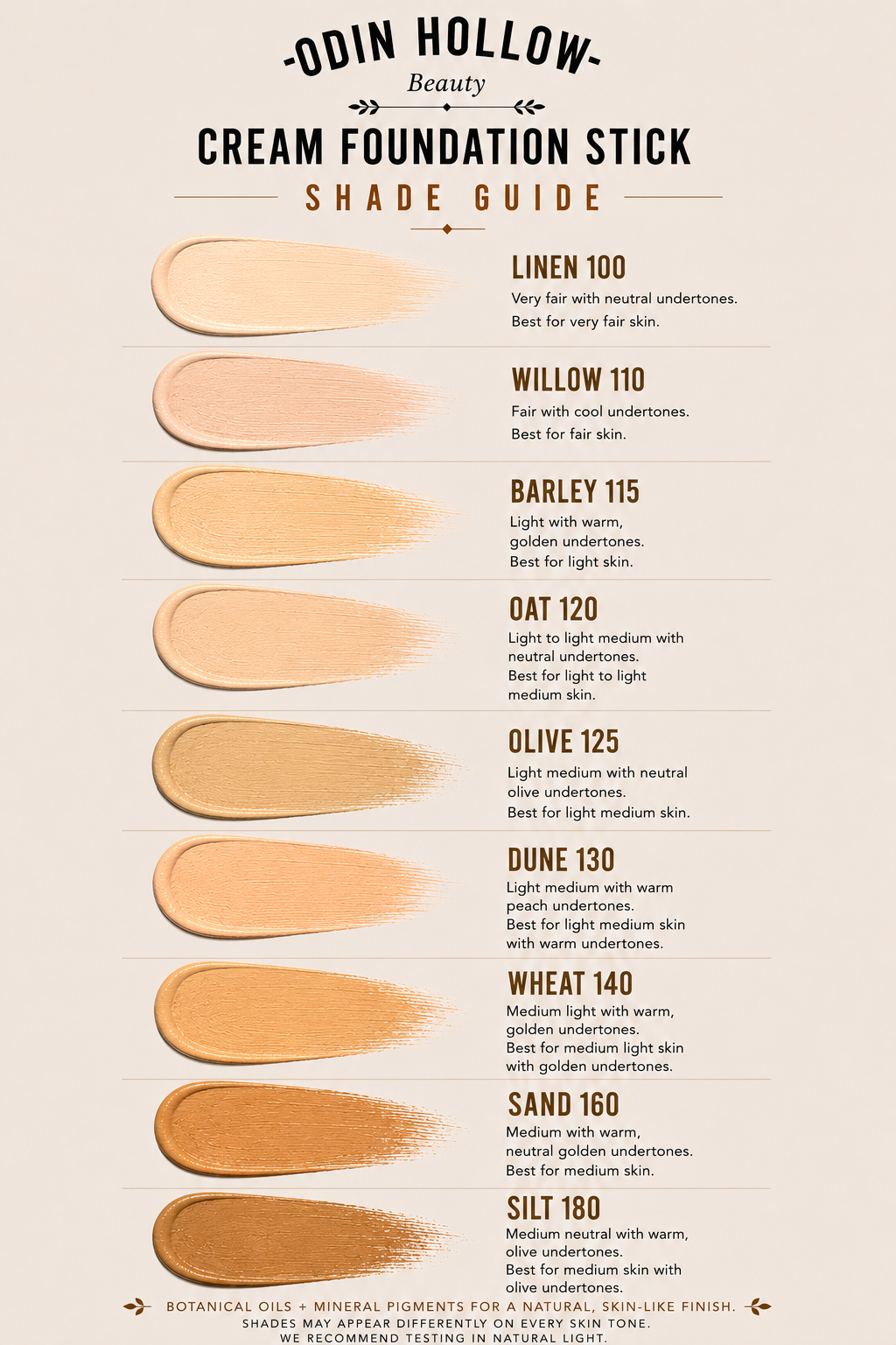 Cream Foundation Stick | Dune 130 (Medium Balanced) | Botanical + Mineral Makeup