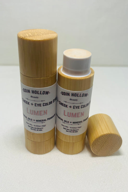 Cream Highlighter Stick – LUMEN | Champagne Glow Highlighter & Cream Eyeshadow | Botanical Oils + Mineral Pigments