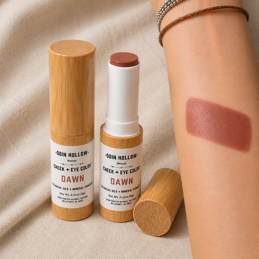 Lip + Cheek Multi Stick –Dawn|Soft Rosy Nude Cream Blush, Lip Tint & Eye Color | Botanical Oils + Mineral Pigments