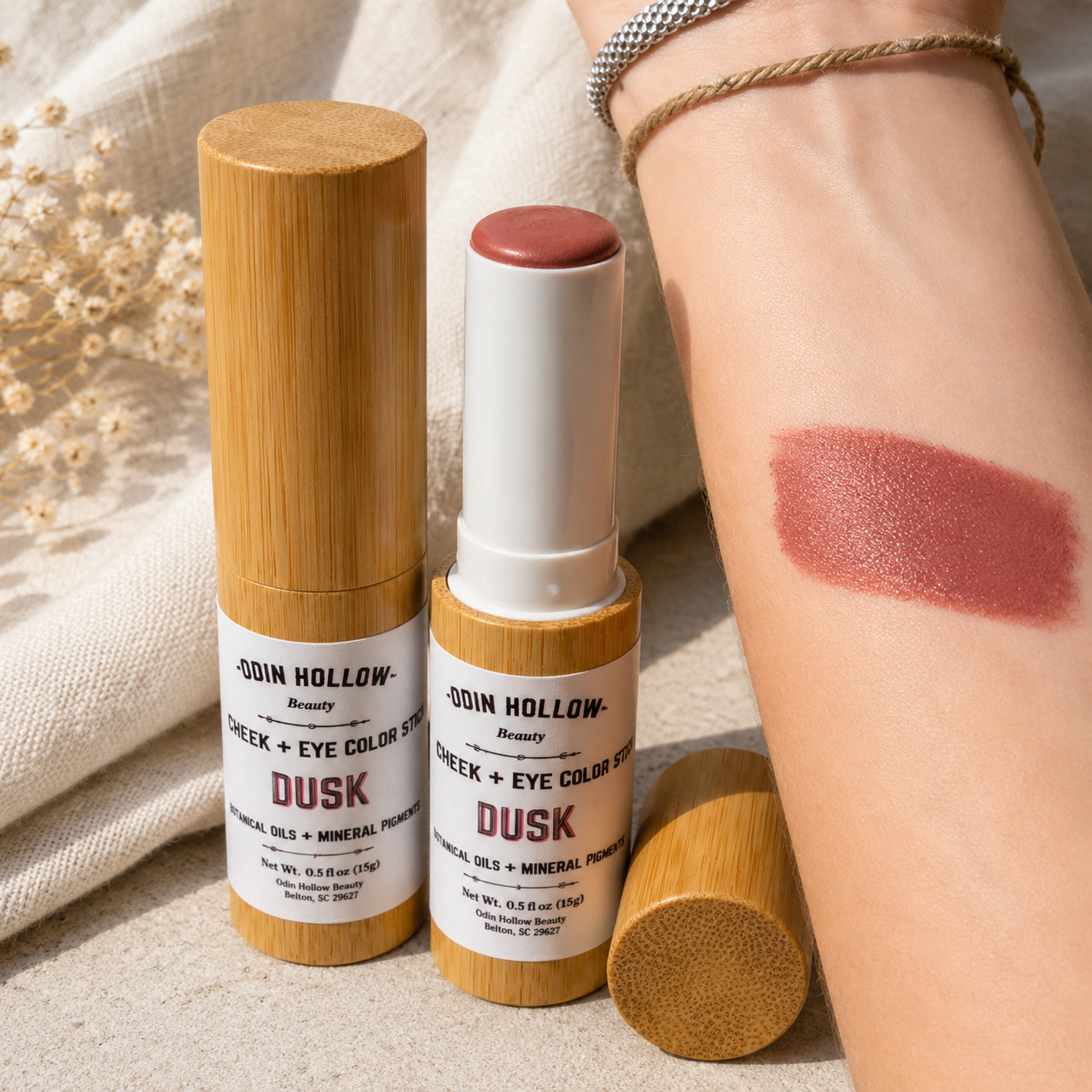 Lip + Cheek Multi Stick – DUSK | Muted Plum Cream Blush, Lip Tint & Eye Color | Botanical Oils + Mineral Pigments
