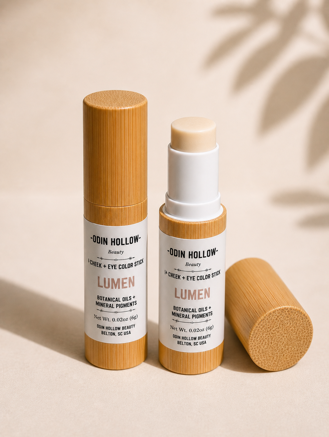 Cream Highlighter Stick – LUMEN | Champagne Glow Highlighter & Cream Eyeshadow | Botanical Oils + Mineral Pigments