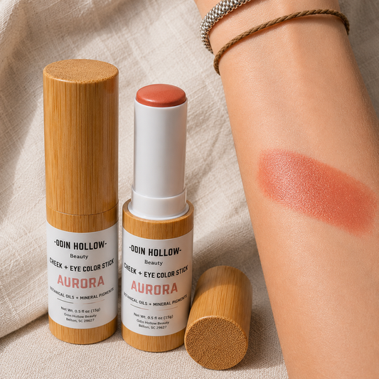 Lip + Cheek Multi Stick – AURORA | Warm Peach Cream Blush, Lip Tint & Eye Color | Botanical Oils + Mineral Pigments