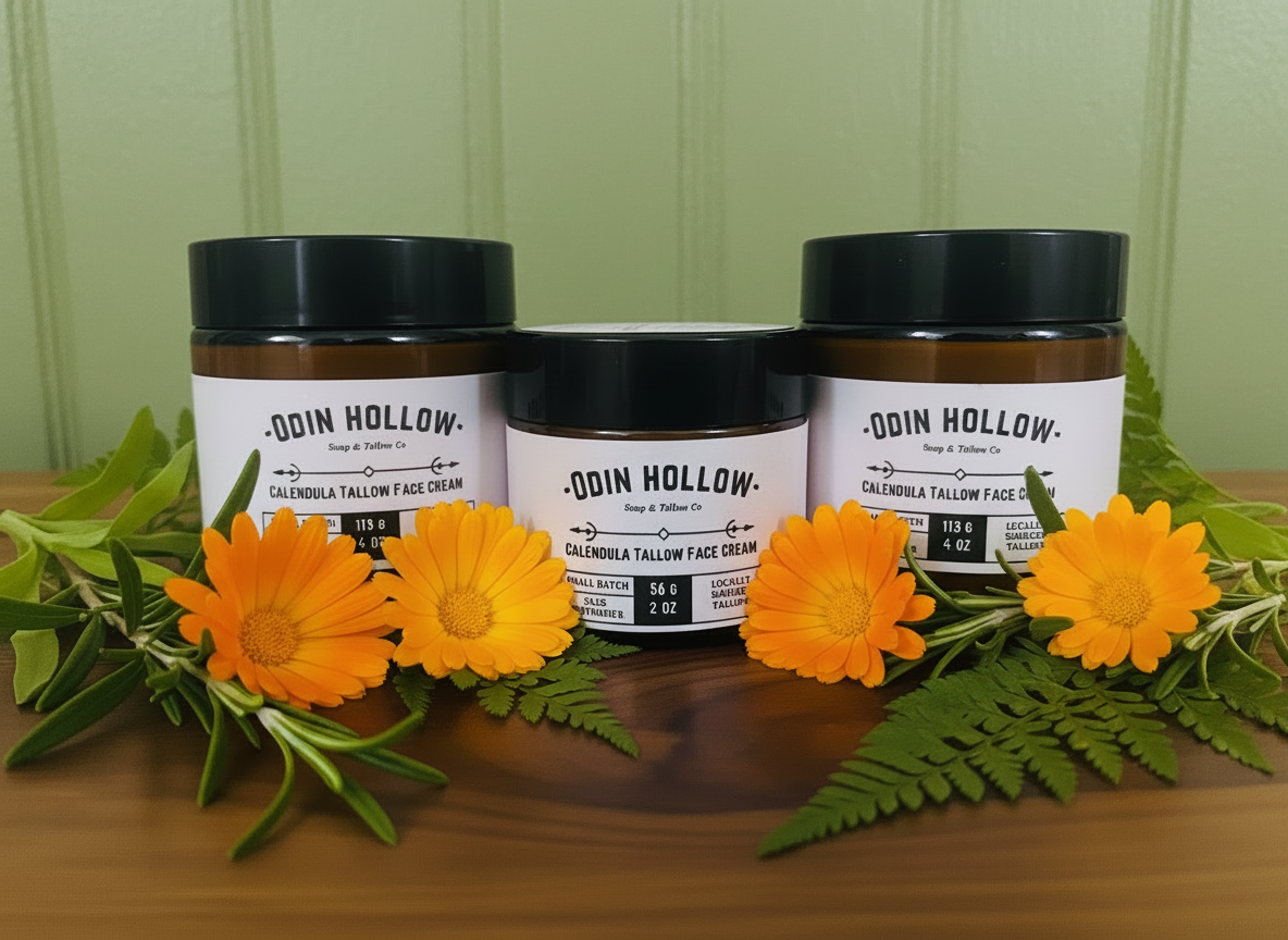 Calendula Grass-Fed Tallow Face Cream | Natural Moisturizer for Dry Skin