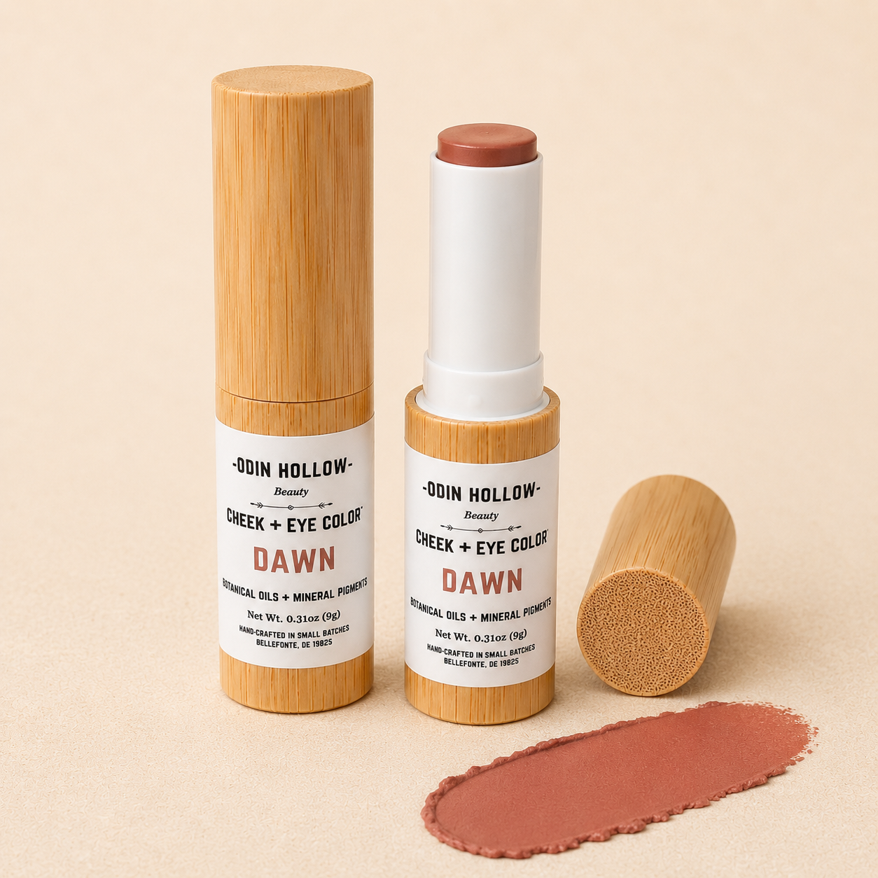 Lip + Cheek Multi Stick –Dawn|Soft Rosy Nude Cream Blush, Lip Tint & Eye Color | Botanical Oils + Mineral Pigments
