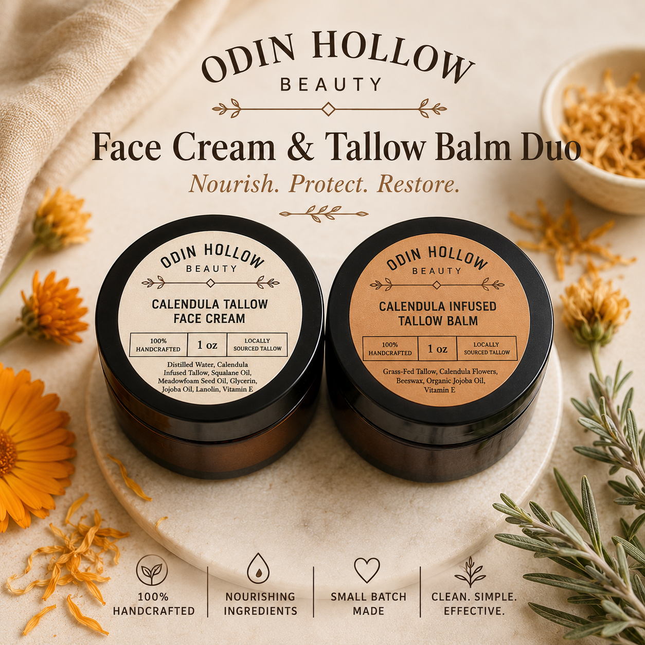Duo Calendula Face Cream & Balm Trial Set