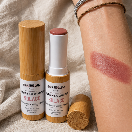 Lip + Cheek Multi Stick – SOLACE | Soft Rosy Pink Cream Blush, Lip Tint & Eye Color | Botanical Oils + Mineral Pigments