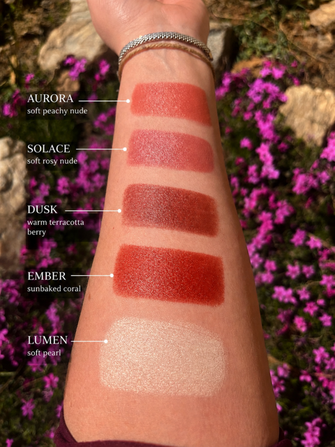 Lip + Cheek Multi Stick – SOLACE | Soft Rosy Pink Cream Blush, Lip Tint & Eye Color | Botanical Oils + Mineral Pigments